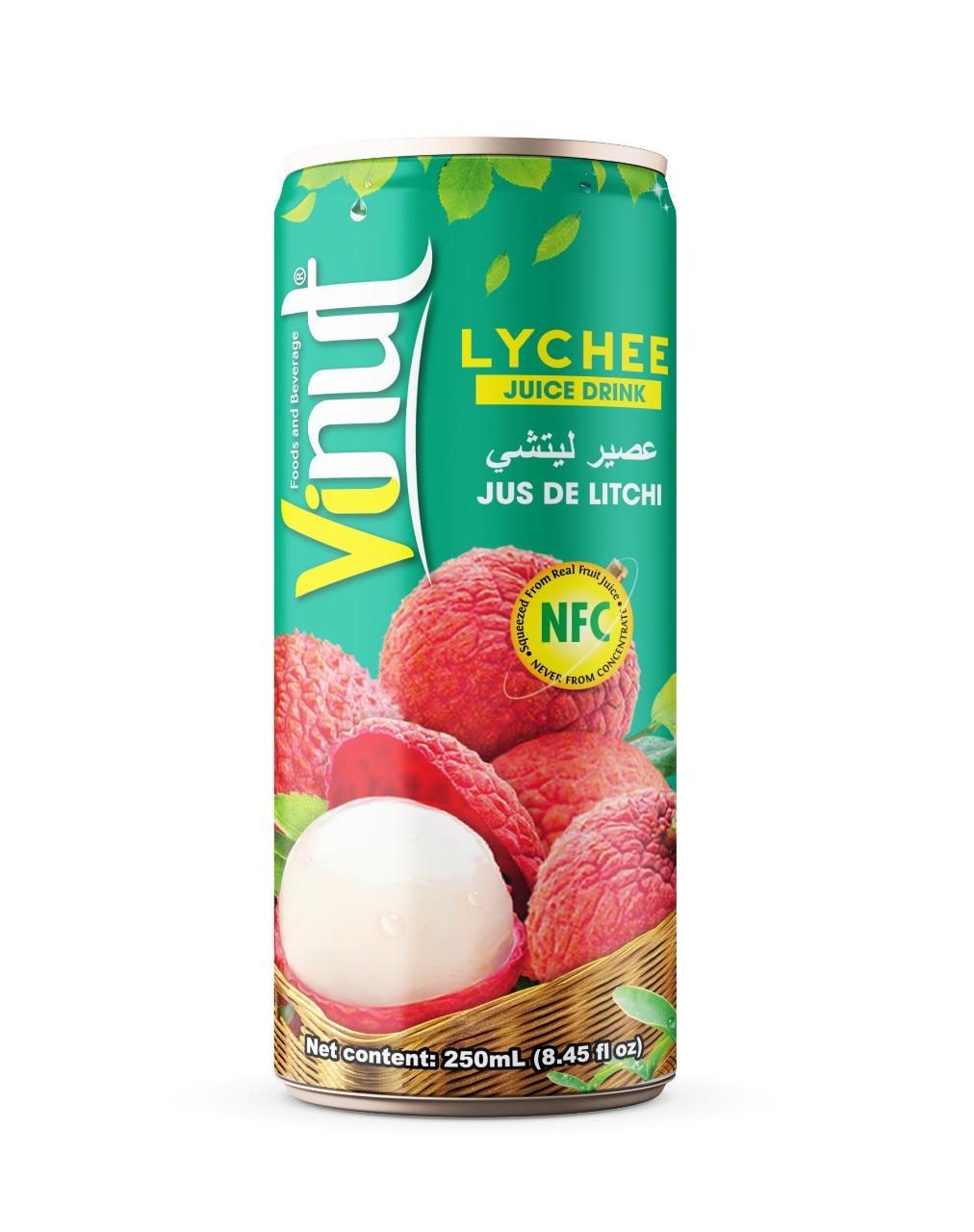 Vinut Lychee Flavour Juice Can 250 ml