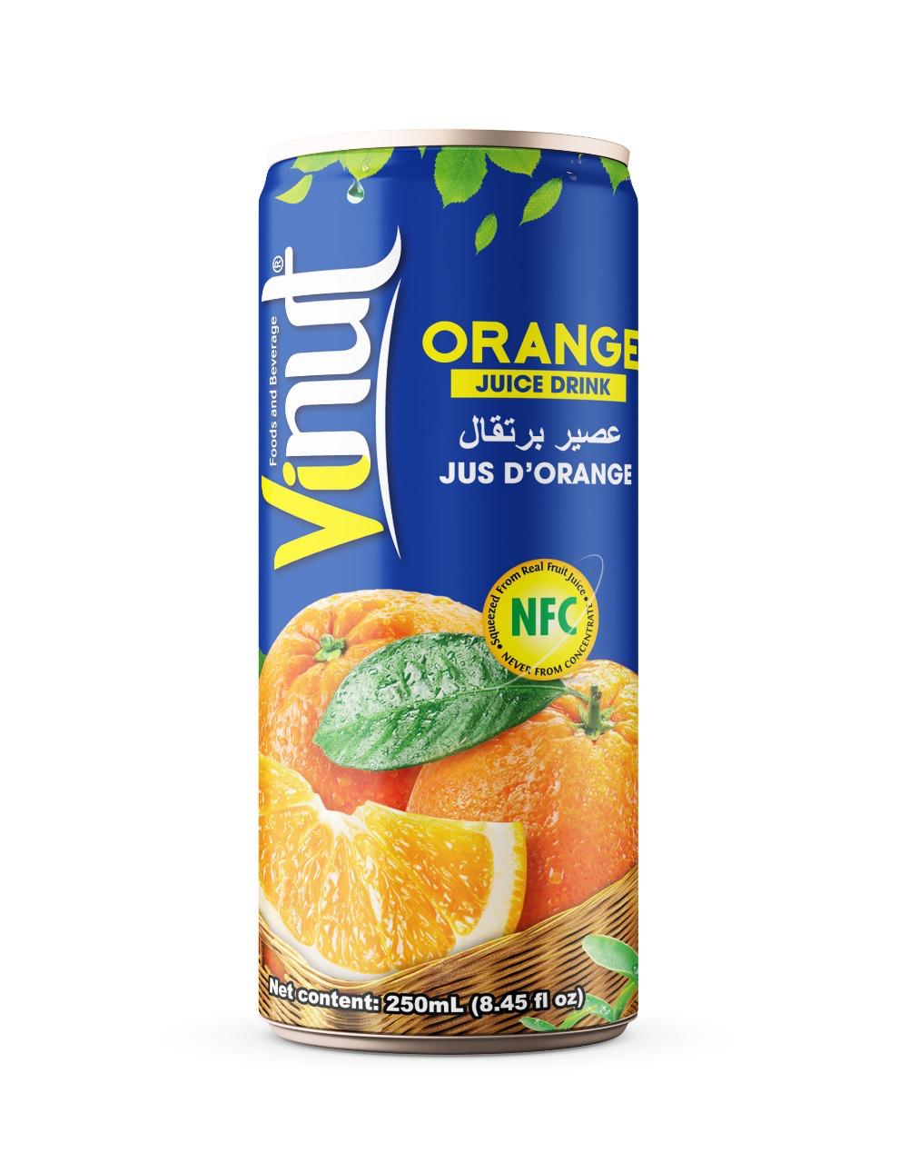 Vinut Orange Flavour Juice Can 250 ml